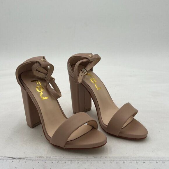 FSJ Women Classic Chunky High Heel Sandals Open Toe Ankle Strap Single Band - Picture 4 of 8